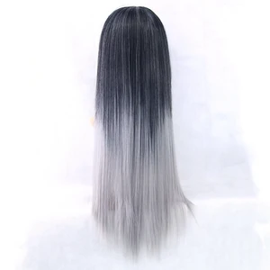 Soowee 6 цветов Длинные прямые черно-серые волосы Омбре термостойкие волосы синтетические волосы косплей парики