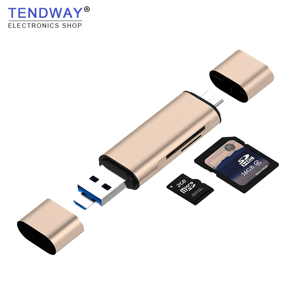 

Tendway 5-in-1 Type C OTG SD Card Reader With USB Female Interface For PC USB 3.0 TF Memory Card Reader Adapter Computer