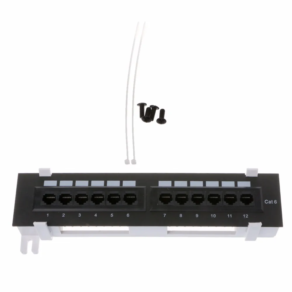 Сетевой адаптер с 12 портами Ethernet LAN патч-панель CAT6 RJ45 сетевое настенное крепление