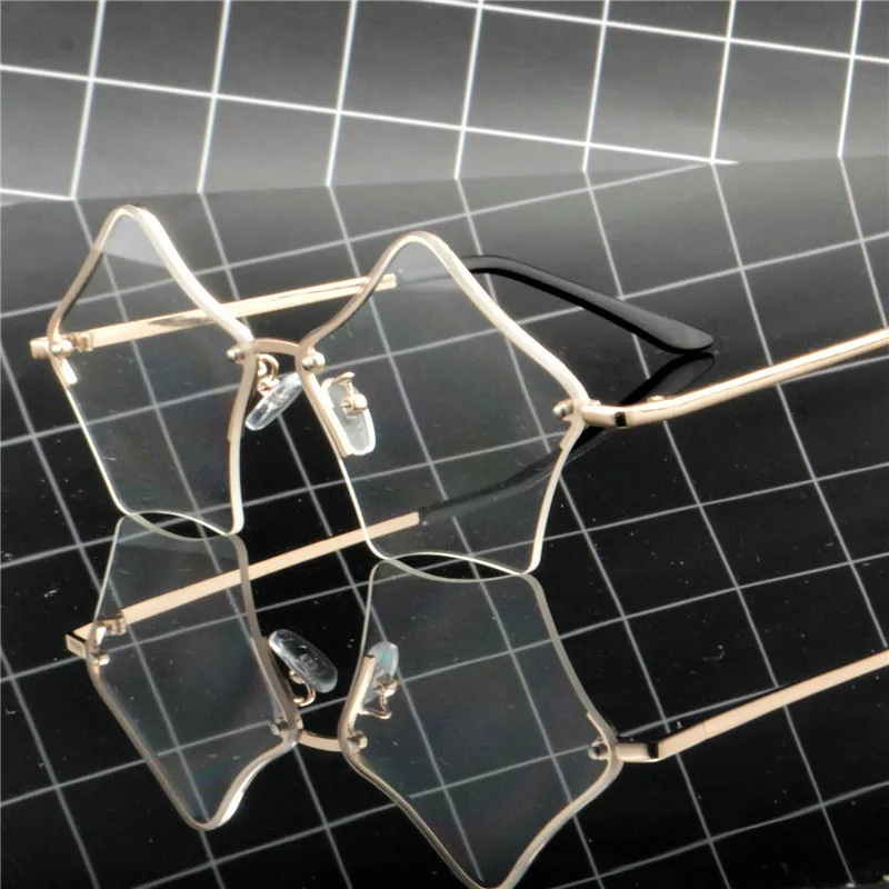 Дизайнерские солнцезащитные очки с маленькими звездами полые геометрические