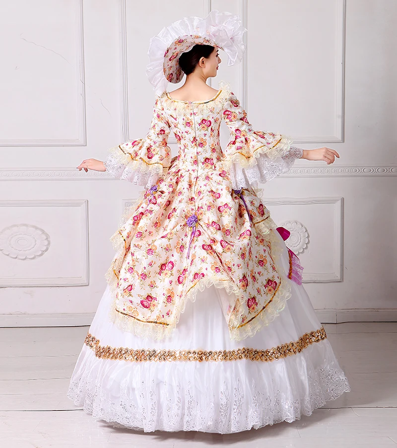 Новое Брендовое платье с цветочным рисунком Ренессанс Southern Belle Marie Antoinette 18-го века