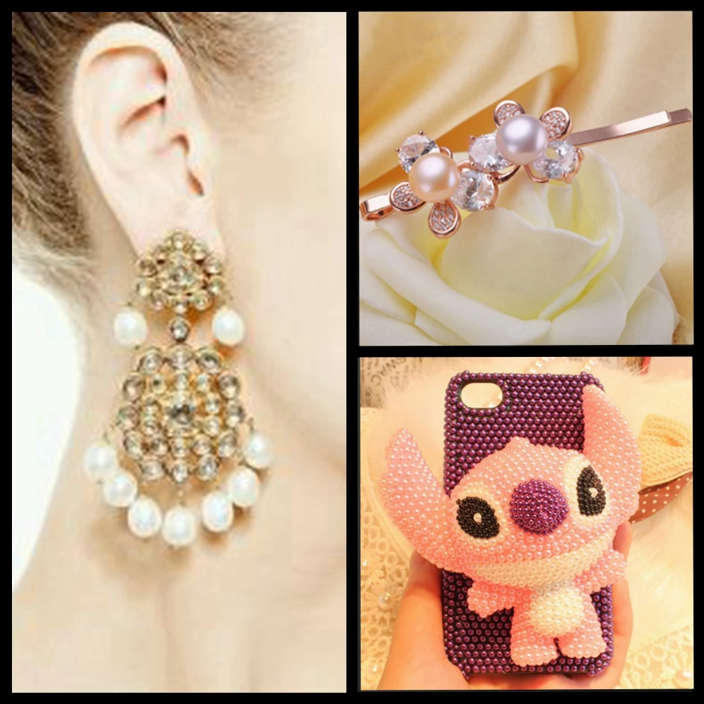 No Hole Round Pearls RainBow Mixed Size Resin Rhinestones Wheel Body Crafts Shinning Phone Case Stickers DIY Nail Art Decoration | Красота и