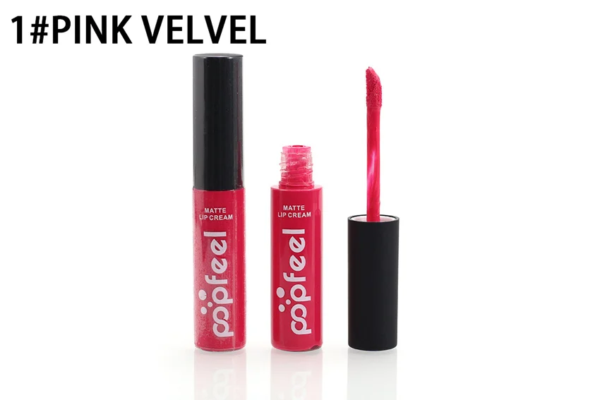 POPFEEL 12 шт. водостойкие долговечные блеск для губ темно-фиолетовый черный красный