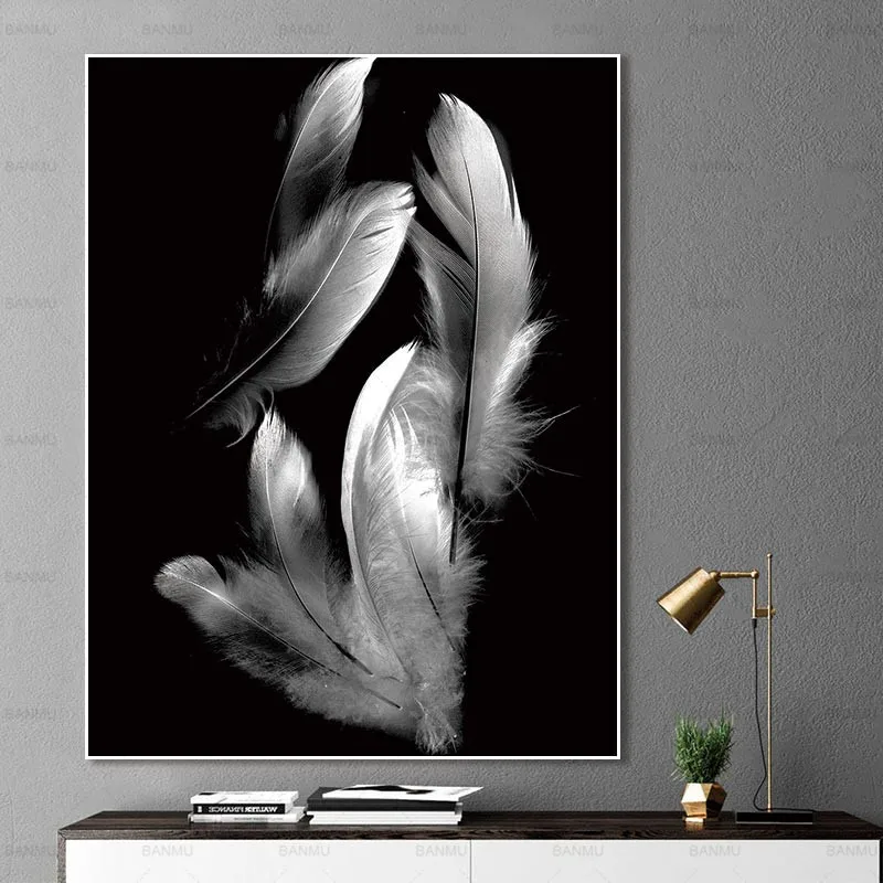 Художественные настенные картины перо холст картина без рамки Декор плакат