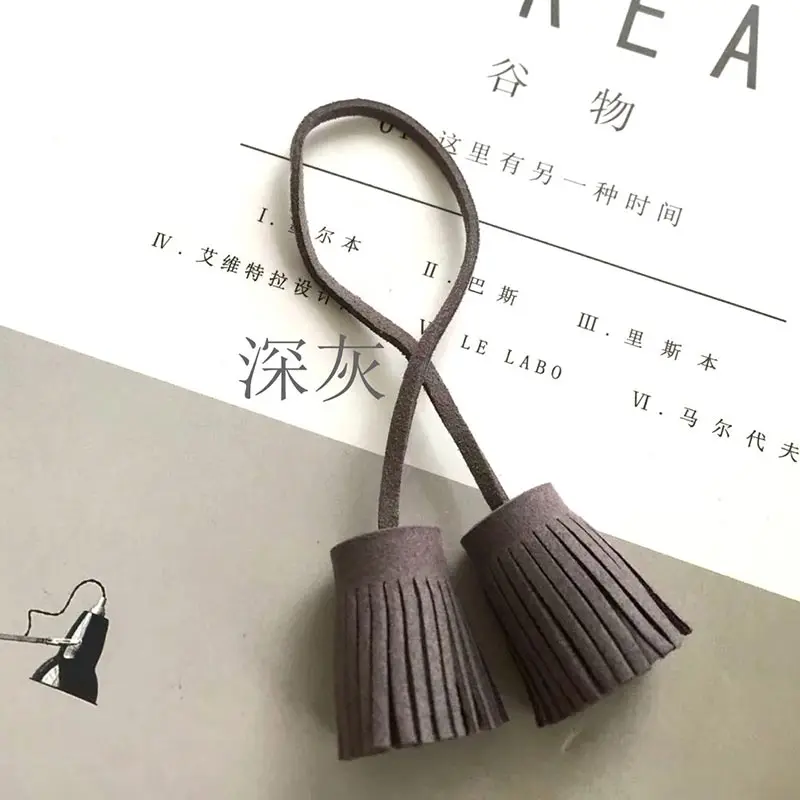 12 шт./лот 3 см вытяжное кольцо с двойной головкой из искусственной кожи кисточки