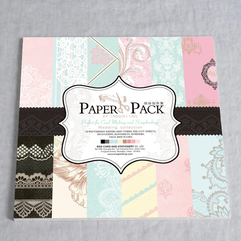 

ENO поздравительная открытка 24 листа винтажный свадебный набор бумаги для скрапбукинга 6 дюймов свадебные открытки Бумажные бумажные принад...