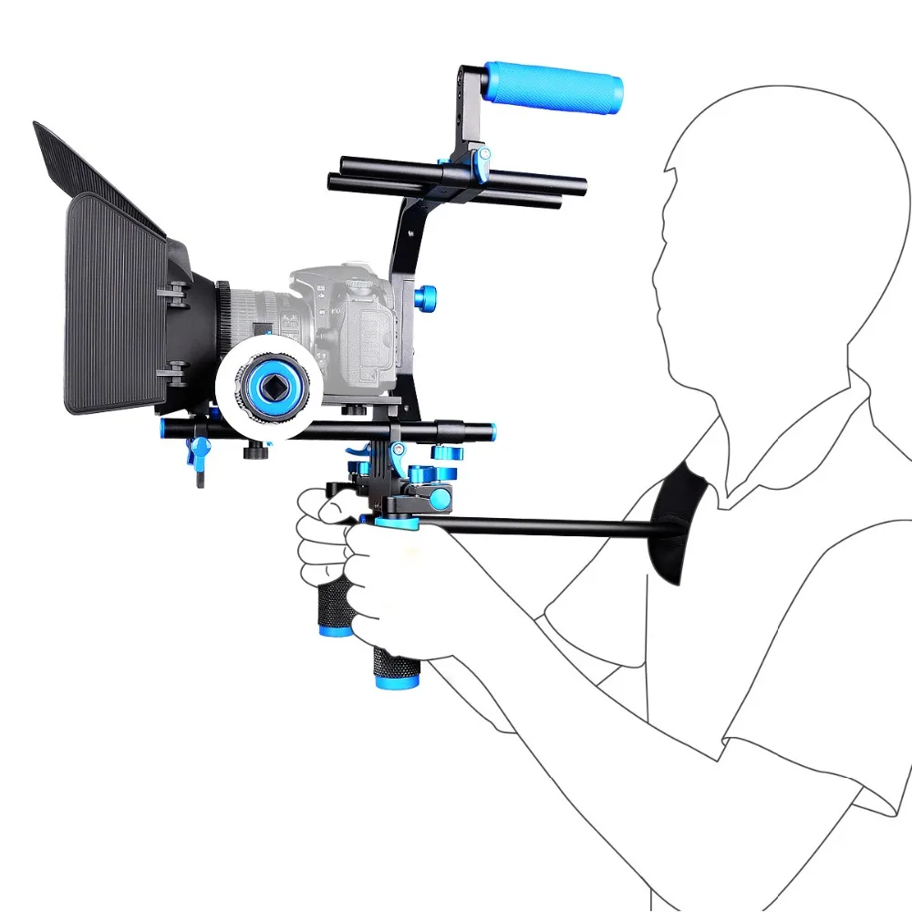 Профессиональная 5 в 1 DSLR Rig Kit плечевая видеокамера Стабилизатор поддержка клетка