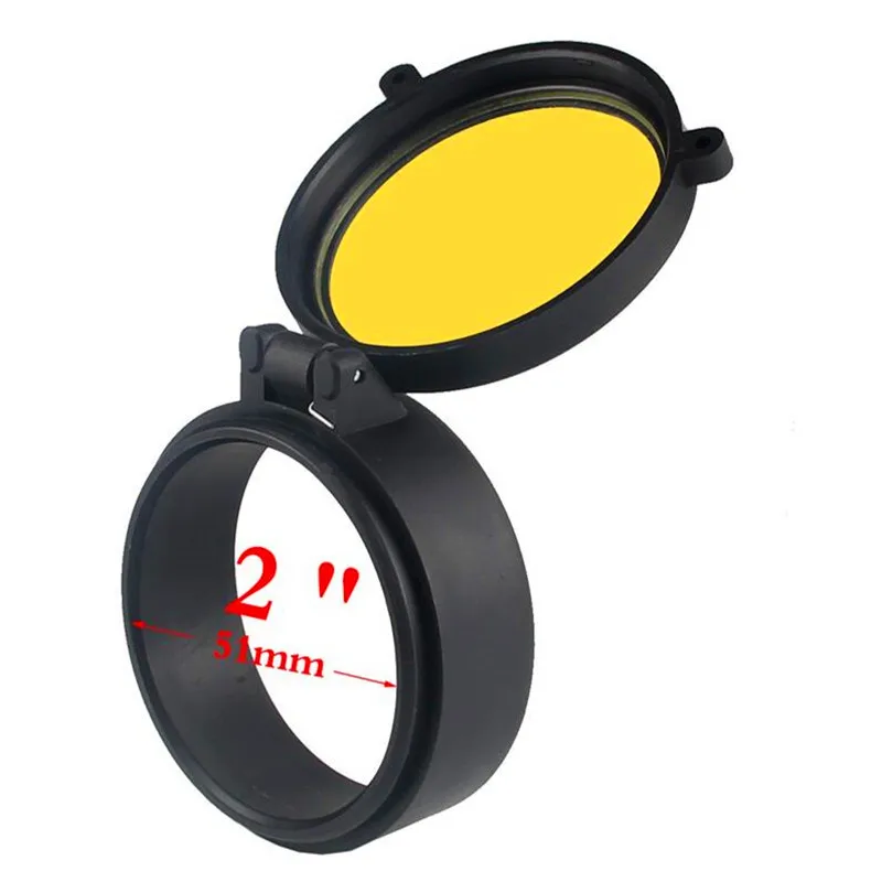 51mm 30-69 мм прозрачный желтый RifleScope крышка объектива Флип вверх быстрая пружинная защитная крышка объектива для охоты страйкбола - Цвет: 51mm