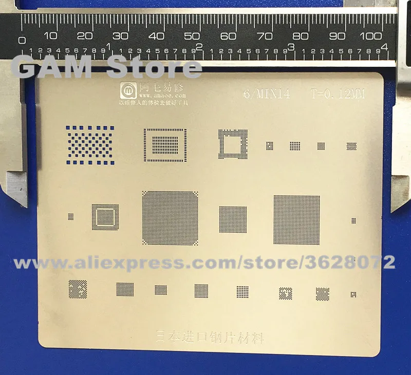 Трафарет для iPad 6/mini4 BGA CPU RAM Wifi Nand flash Power Audio IC реболлинговый штифт нагревательный