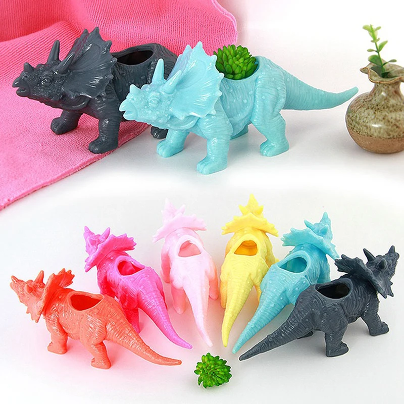 Plastic dinosaur animal flower pot for Cactus succulent Plant Pot Flower bonsai Pots 6 Type Container Planter garden decoration