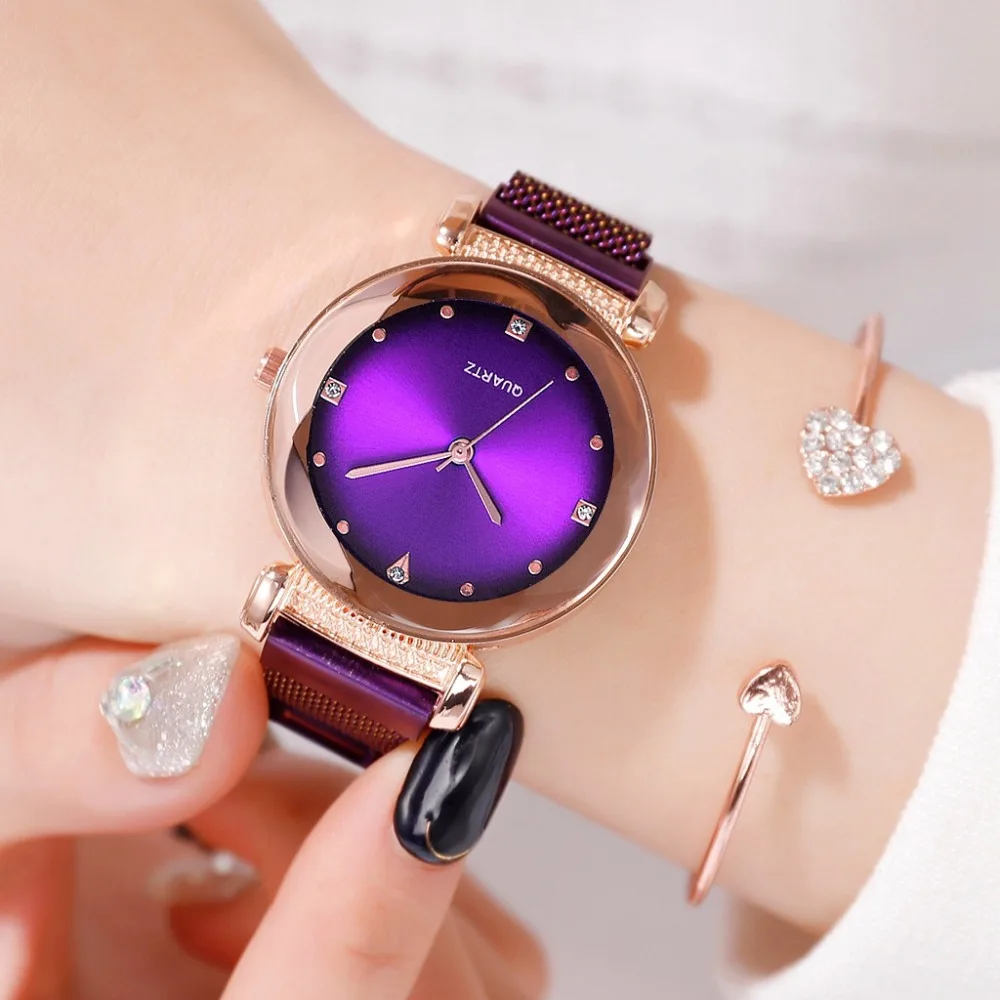 

2019 Best Sell Star Sky Dial Clock Luxury Rose Gold Women's Bracelet Quartz Wrist Watches New reloj mujer relogio feminino #A