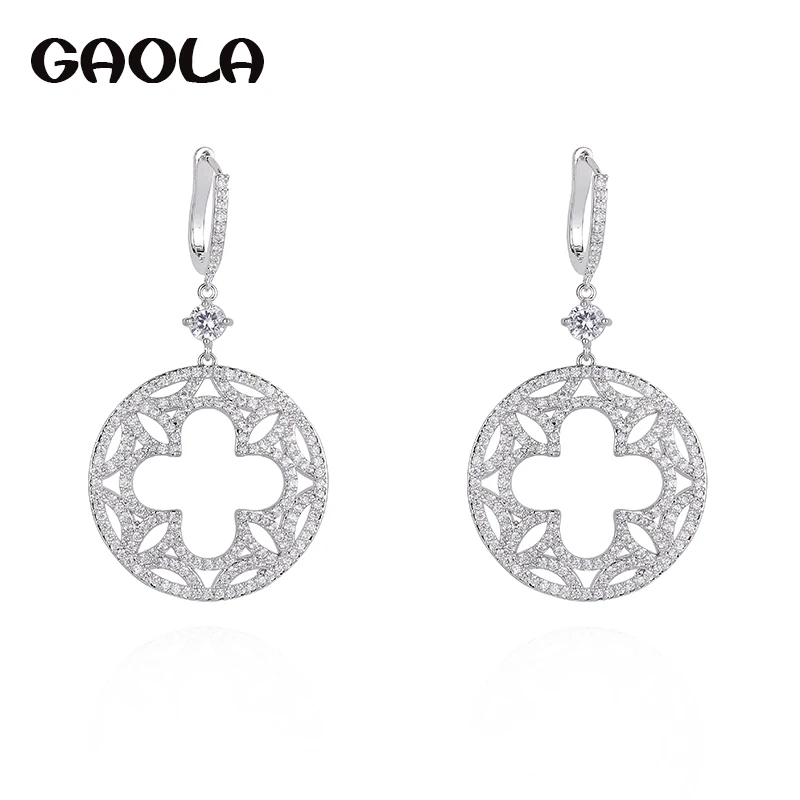 Серьги GAOLA из фианита высокого качества с прозрачными цветами модные украшения |