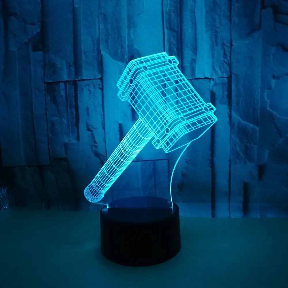 Hammer 3d Светодиодная лампа с цветным сенсорным пультом дистанционного управления