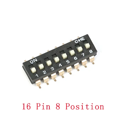 16 Pin 8 Position 20 шт. прямой набор код переключатель DIP переключатель 2 Ряд 4 Pin 2 Положение/8 pin 4 Положение/12 pin 6 Положение/16 pin 8 положение - Цвет: 16 Pin 8 Position