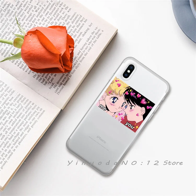 13 Yinuoda супер милый кот собака мультфильм розовый в форме сердца ты и я серия HD Прозрачный чехол для телефона для iphone 6 7 8 Plus X XS XSMax 5S - Цвет: 13