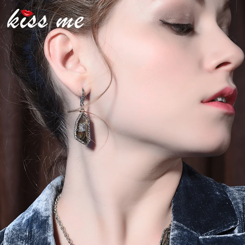 Женские асимметричные серьги KISS ME Винтажные подвески из цинкового сплава