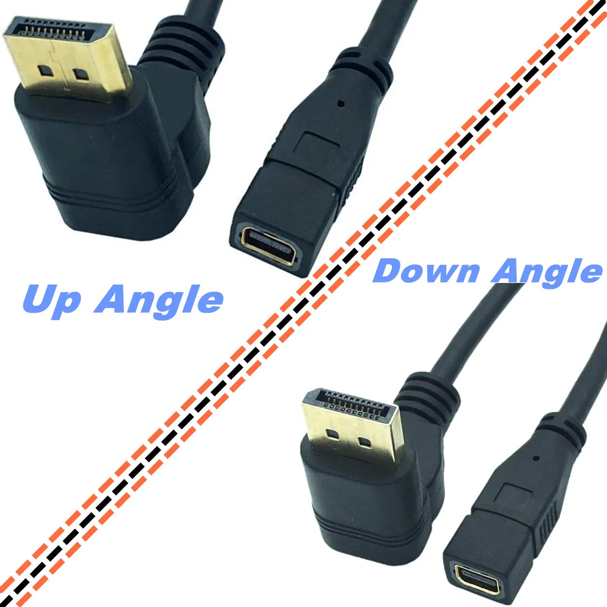Позолоченные mini Displayport dp90 градусов вверх и вниз локоть линии связи кабель