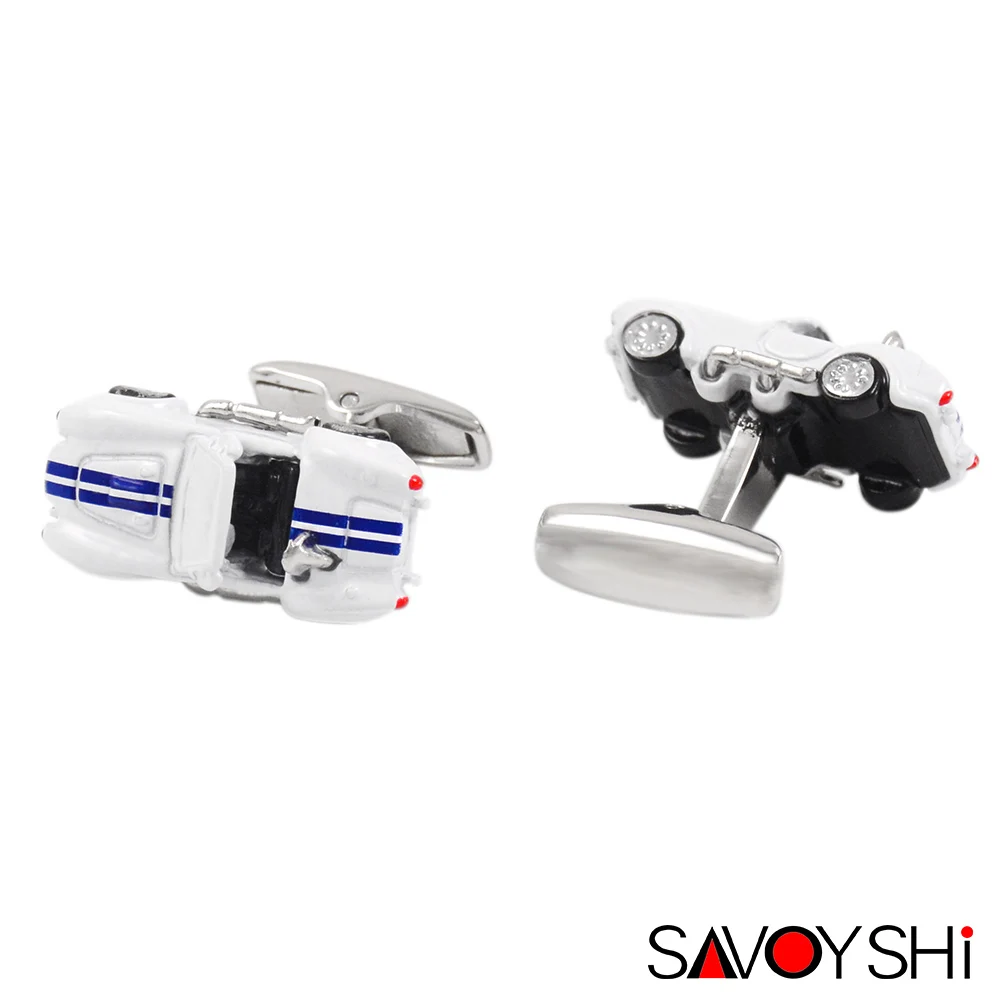 SAVOYSHI 3D модельные запонки для гоночных машин для мужских рубашек, запонки, высокое качество, новинка, эмаль, модные ювелирные запонки, дизайн