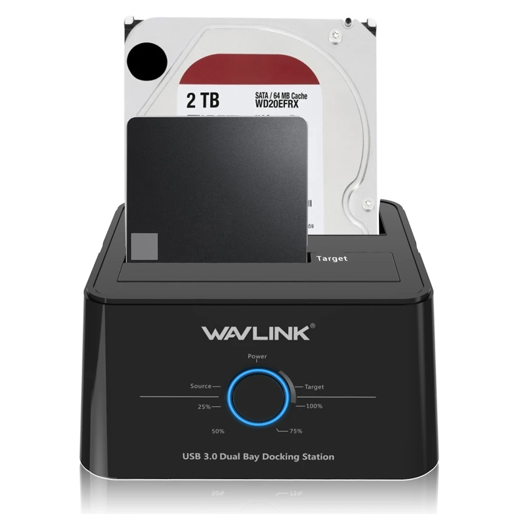Двойной отсек SATA HDD док-станция USB 3,0 внешний жесткий диск Корпус для 2,5/3,5 дюймов HDD/SSD автономный клон fuction UASP
