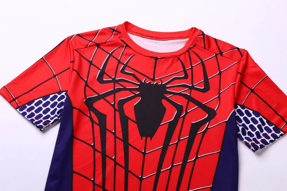 Реглан рукав Человек паук 3D печатных футболки мужские компрессионные рубашки 2017