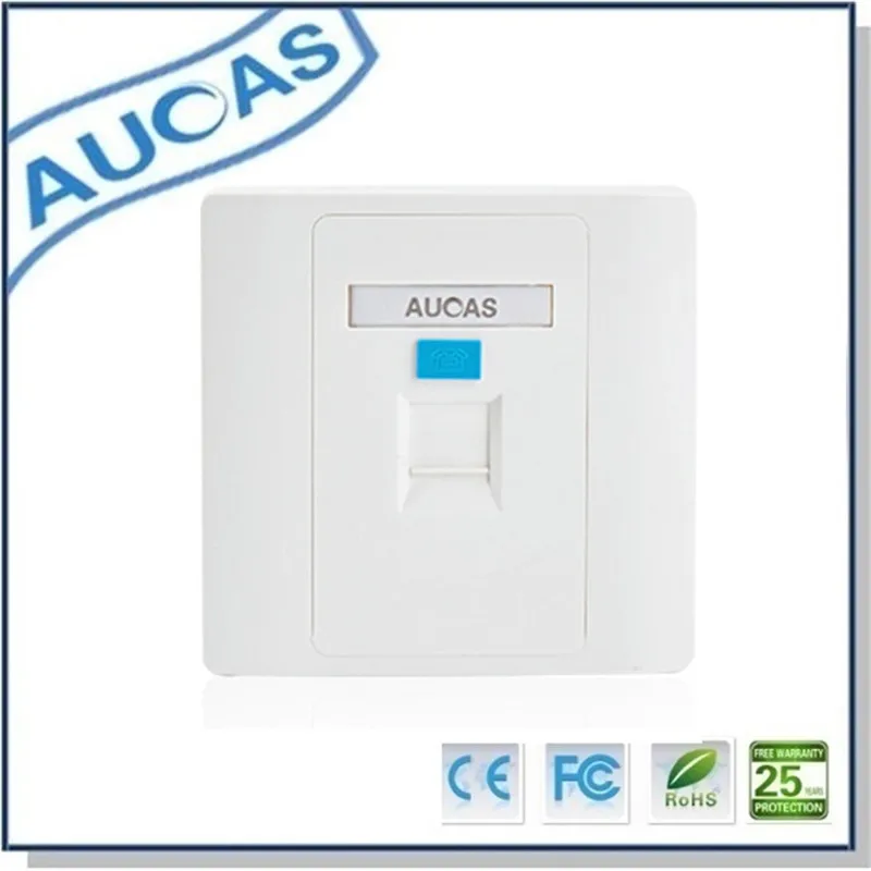 Фото Aucas 4 шт. настенная панель настенное крепление RJ45 гнездо защита от пыли 1 порт/2 порта/4 порта лицевая пластина для сети Keystone Jack Бесплатная дост... №1