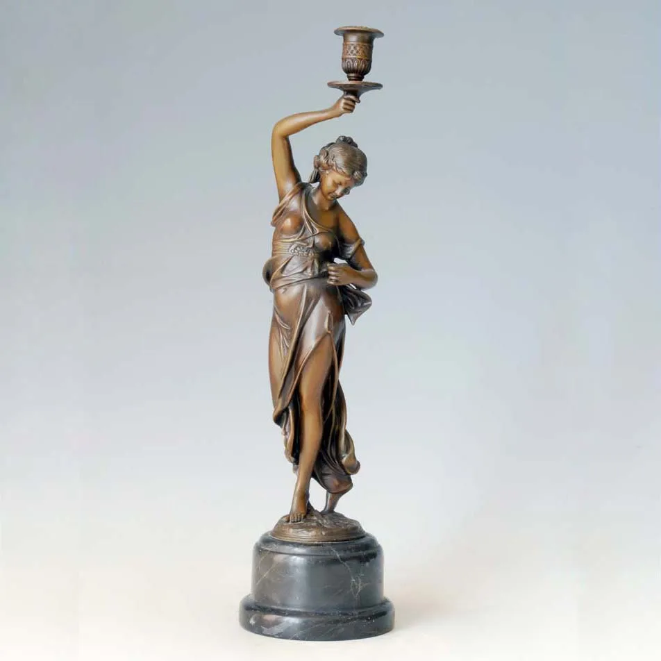 Классический женский подсвечник ATLIE BRONZES в европейском стиле бронзовая статуя