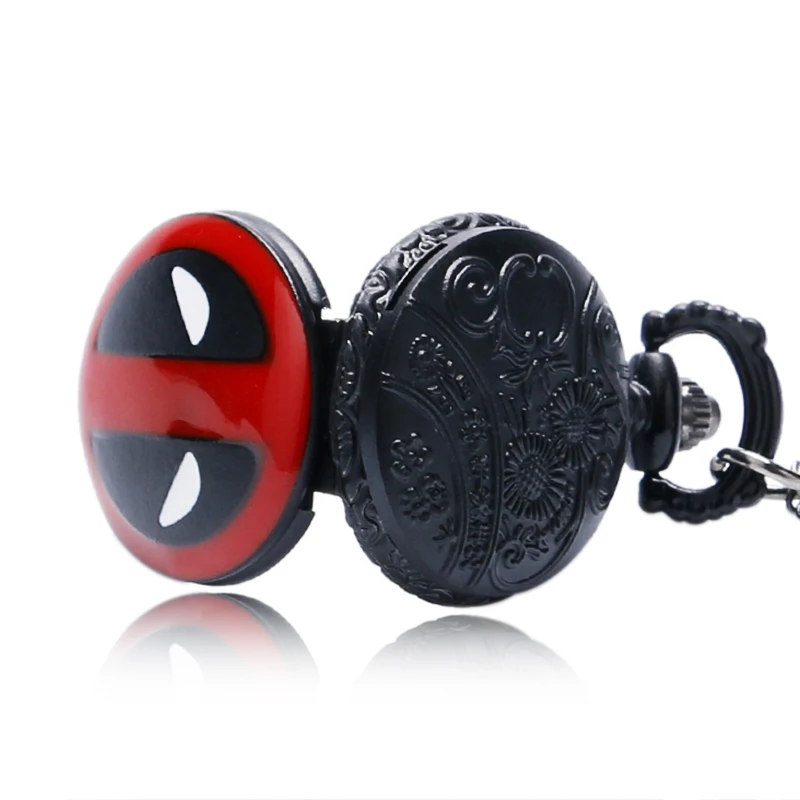 Модные черные анимационные кварцевые карманные часы маленького размера с аниме