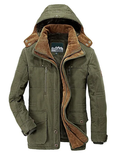 2 Brand Winter Jacket Men Warm Thick Windbreaker High Quality Fleece Cotton-Padded Parkas Military Overcoat size 6XL - Color: 2