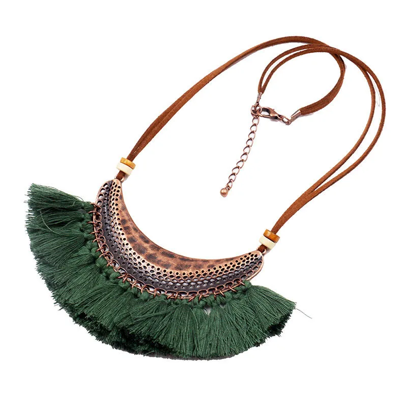 Женское винтажное ожерелье с кисточками модные ювелирные изделия Луной розовые