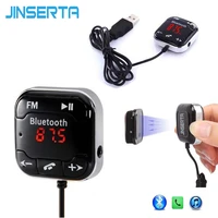 jinserta wireless bluetooth car fm transmitter mp3 player 3 5mm audio aux tf card slots dual usb charger magnetic sticker