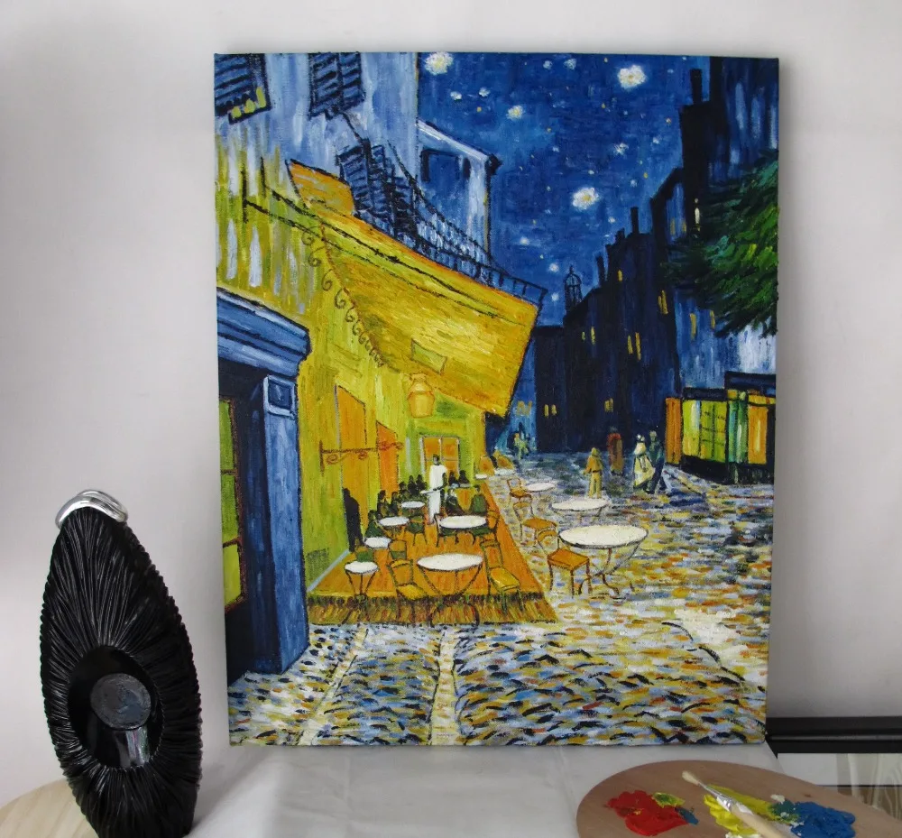 Картина маслом Ван Гога (кафе терраса на месте дю Forum Arles в ночное время c.1888) ручная