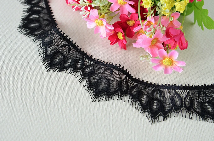 9 yard(3pcs) 3.5cm 1.37&quot wide black eyelash mesh tapes lace trim ribbon L226K572 free ship | Дом и сад