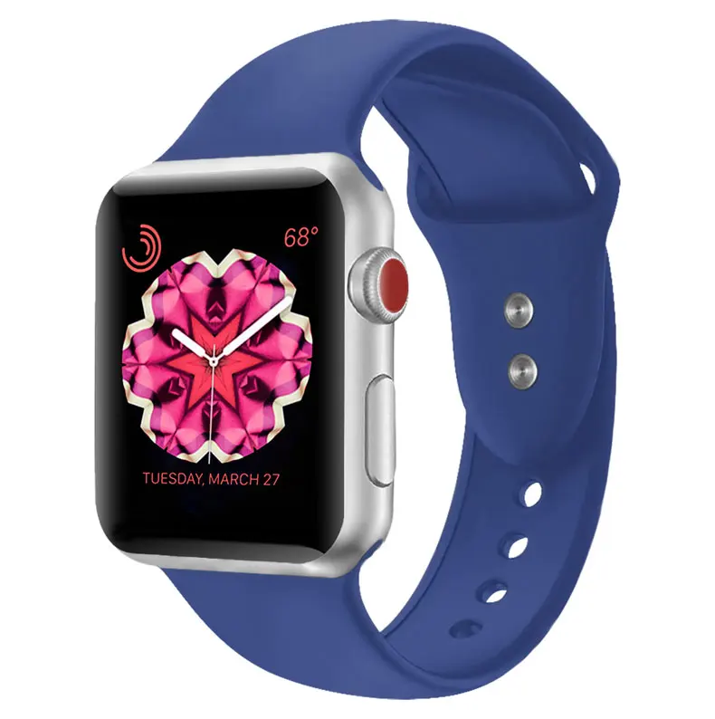 Силиконовый ремешок для Apple Watch 42 мм 38 мм iwatch 4 ремешка 44 мм 40 мм браслет с двойной пряжкой ремешок для часов Apple watch 4 3 2 1