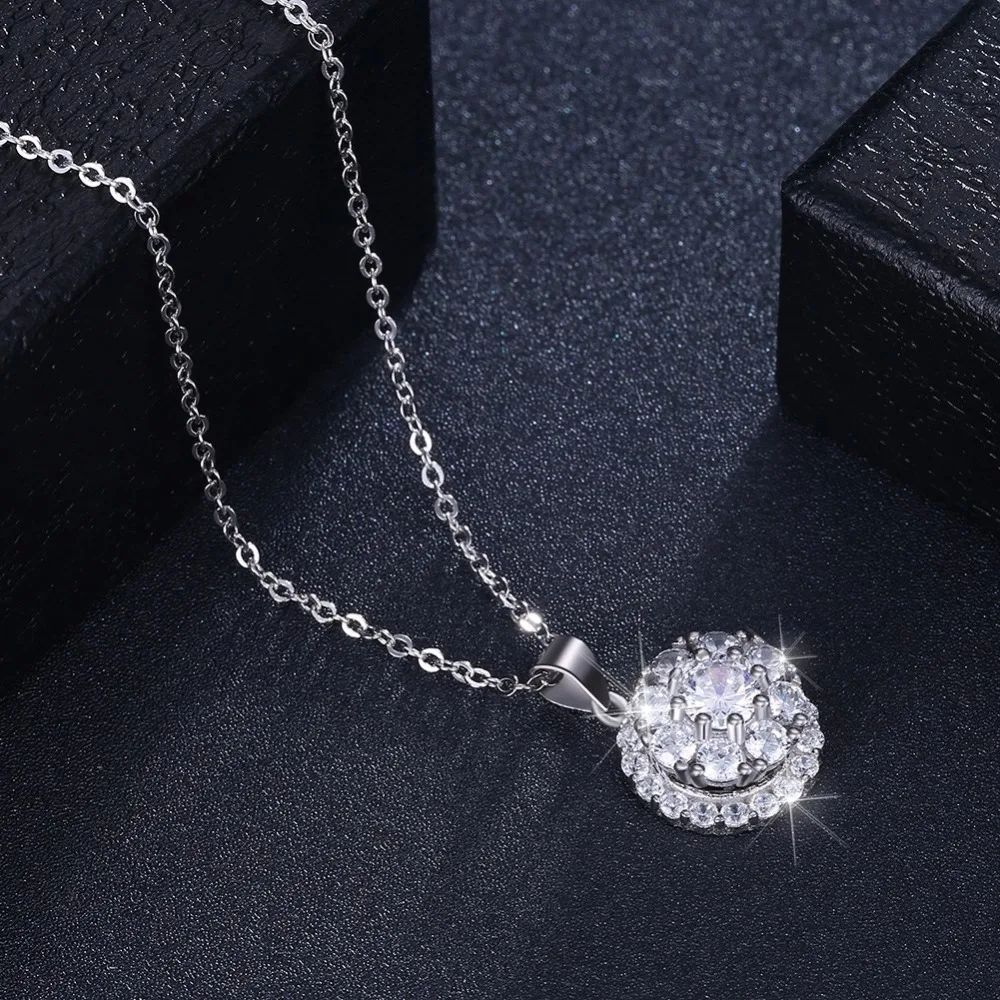 LSTACHi Pendants Necklace 925 Sterling Sliver Fashion Round Shape Zircon Charm S925 Jewelry | Украшения и аксессуары