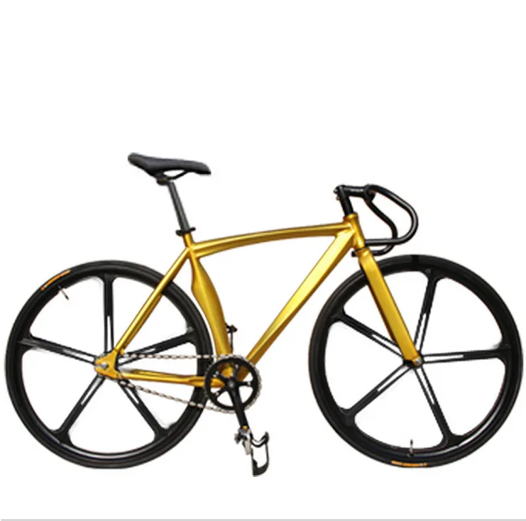 gold x-передний бренд Scimitar muscle fixie велосипед с фиксированной передачей 52 см DIY пять режущих колес скоростной Дорожный Велосипед fixie bicicleta - Цвет: gold