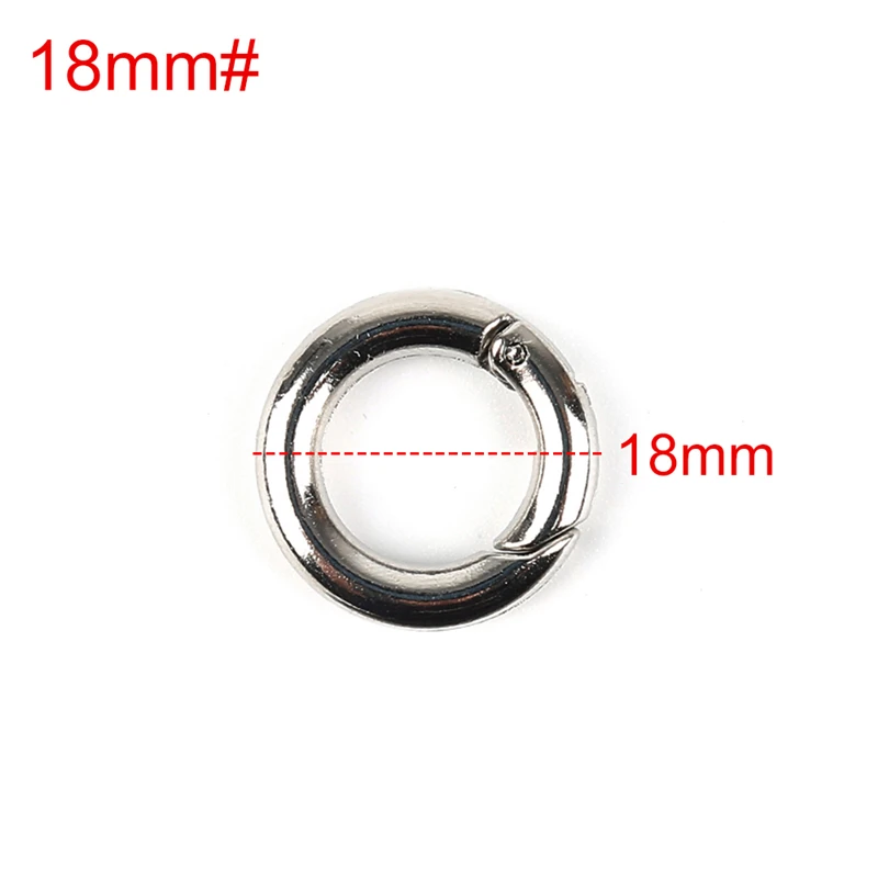 18mm 2 шт., оцинкованный сплав, пружинные ворота, уплотнительное кольцо, пряжки-зажимы, кошельки, сумки, Круглый пусковой крючок, карабин, инструмент для кемпинга - Цвет: 18mm