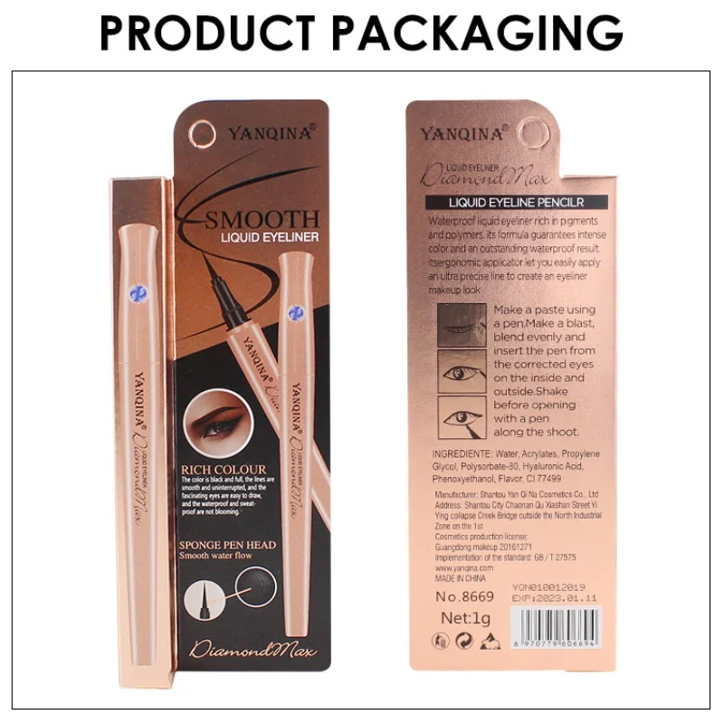 Розовый Золотой подводка для глаз жидкая Красота Косметика водостойкая