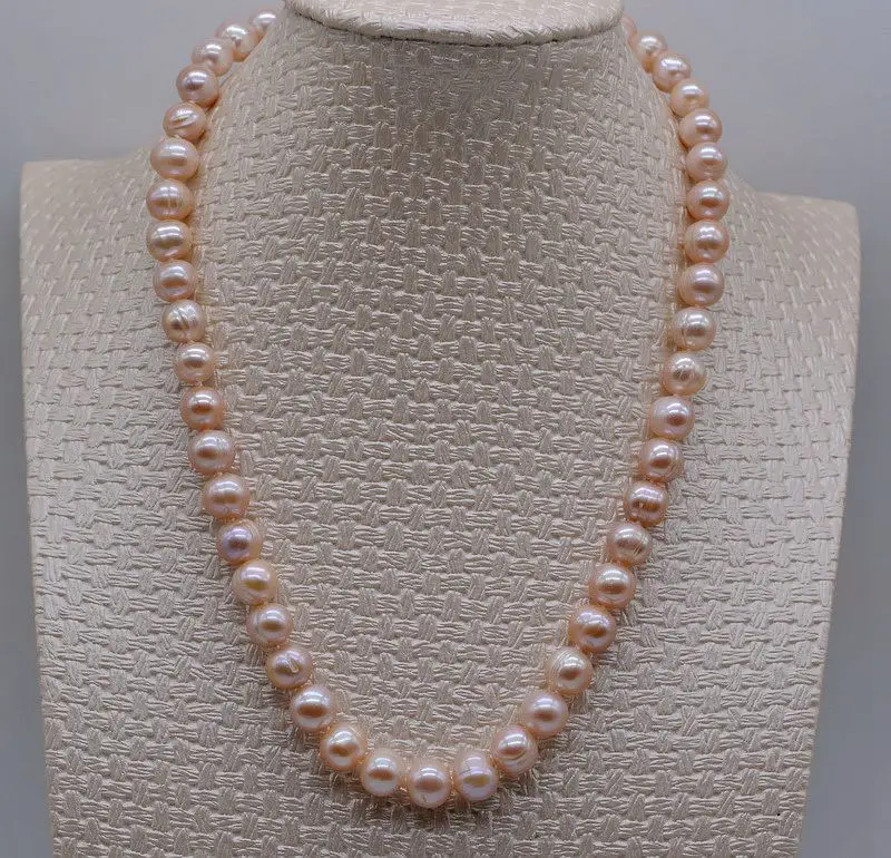 

Fashion Pearl Necklace, Natural White Purple Round Freshwater Pearl, Simple Beaded Necklace, Women's Work Jewelry Free Shipping