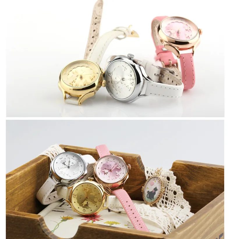 

Romantic Girls Lovely Clay Rabbit Watches Original Quartz Leather Strap Wristwatch Factory Price Korean Mini Brand Clock NW840