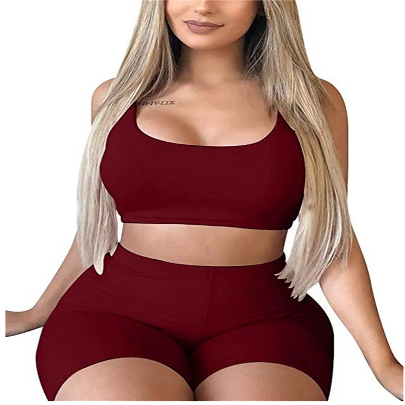 

US Women 2 Piece Outfits Sleeveless Crop Top Pants Set Casual Jumpsuit Rompers