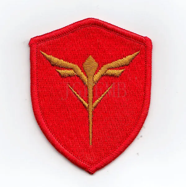 

red background gold design 100%Embroidery Gundam Char Aznable Military Tactical Morale Embroidery patch Badges B2459