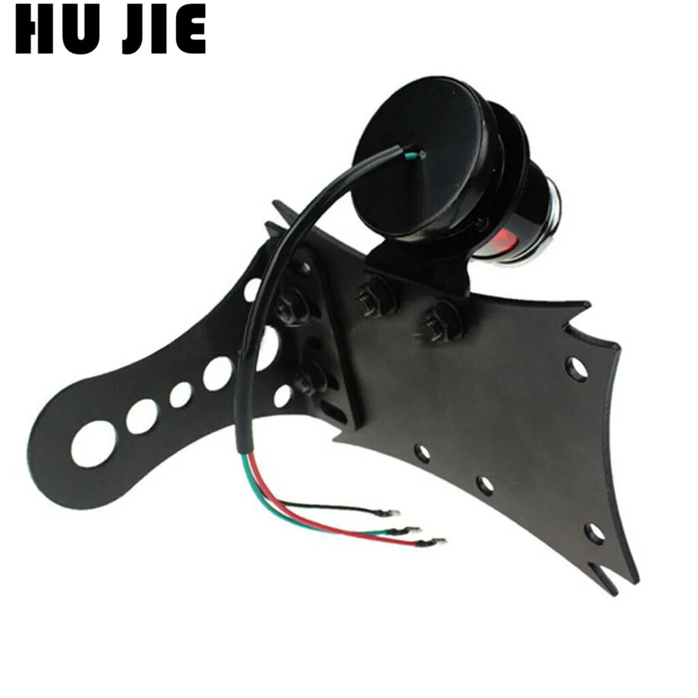 Black Axle Side Mount Tag License Plate Holder Bracket Rear Tail Light For Cruiser Bobber | Автомобили и мотоциклы