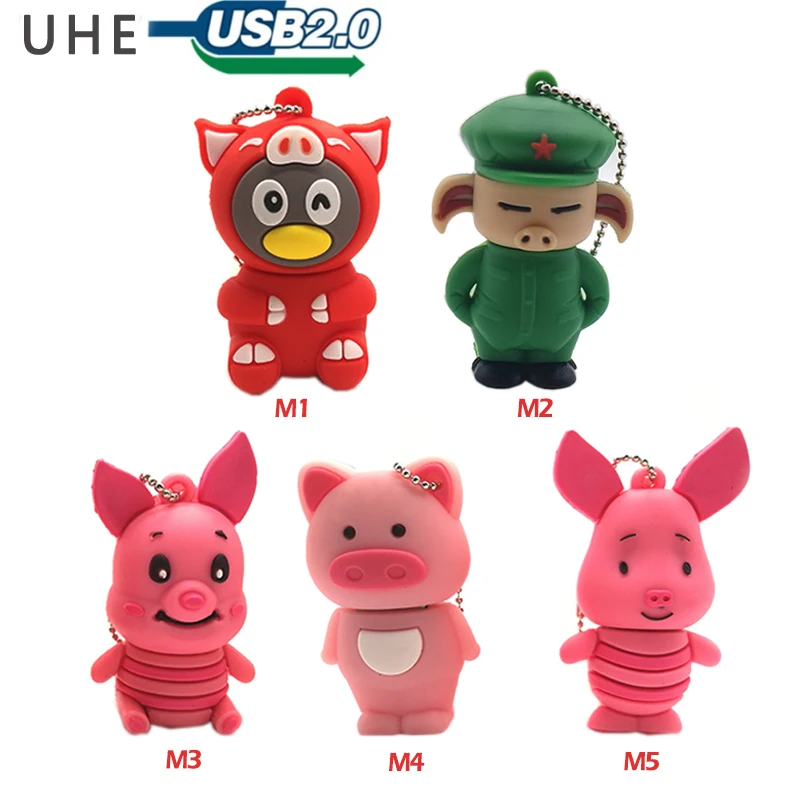 Флешка Мультяшные свинки usb флеш накопитель 4 ГБ 8 16 32 64 реальная емкость карта