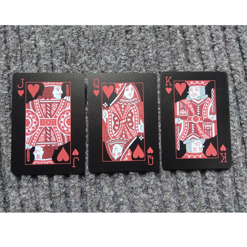 Качество Водонепроницаемый из черного пластика коллекция игральных карт Black Magic