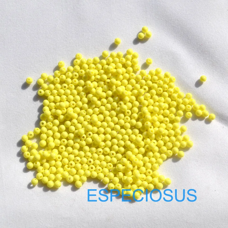 light yellow 4 мм, фурнитура для изготовления ювелирных изделий, акриловые бусины разных цветов, круглые бусины для рукоделия, аксессуары для рукоделия, 2000 шт - Цвет: light yellow