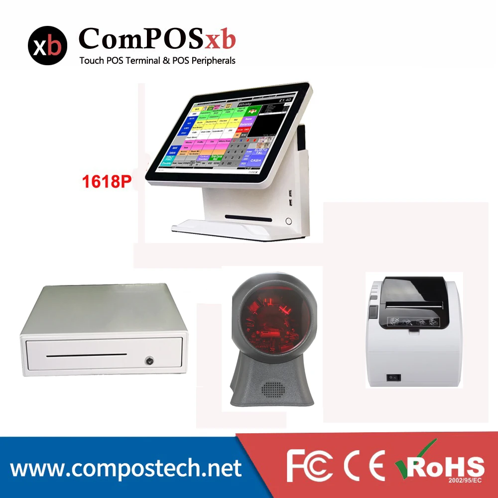 Весь набор Windows Pos машина 15 ''сенсорный экран все в одном POS система/кассовый
