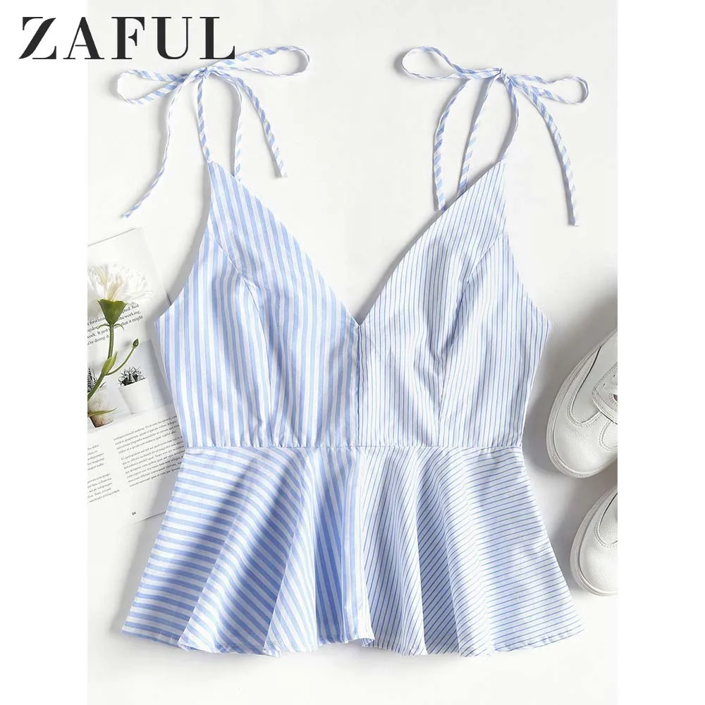 Женские футболки с контрастной панелью и баской ZAFUL сексуальный топ на