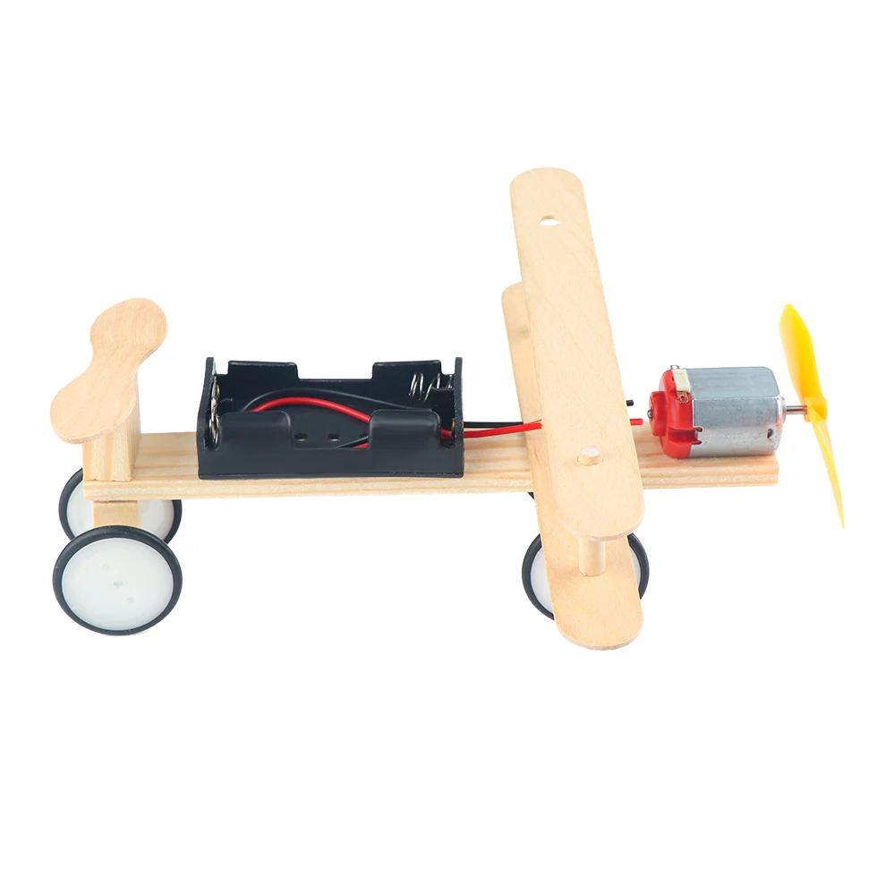 Творческий Деревянный DIY ветер мощность Электрический Glide плоскости Модель комплект физической научные эксперименты инструмент Дошкольное развива