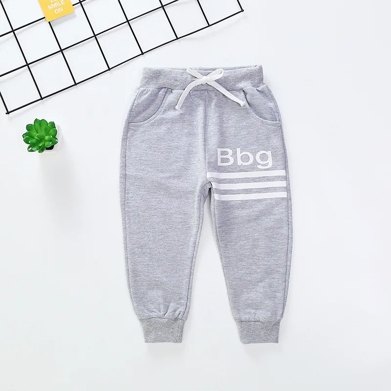 3243 gray Новые детские повседневные штаны на весну и осень спортивные штаны в полоску для маленьких мальчиков, длинные Хлопковые Штаны с вышивкой - Цвет: 3243 gray