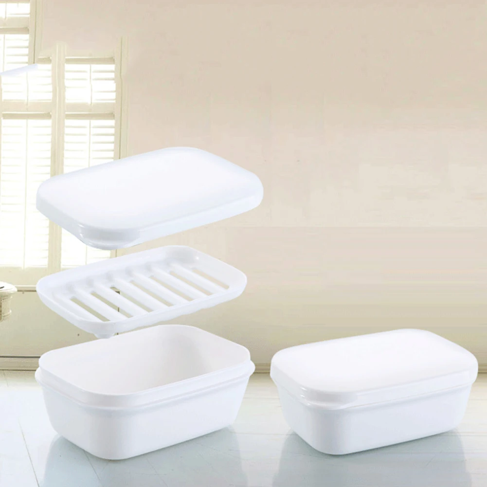 Пластиковый держатель для мыла сливной слой дорожная Коробка с крышкой